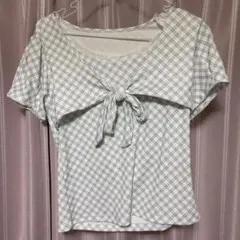 SHEIN ギンガムチェック半袖