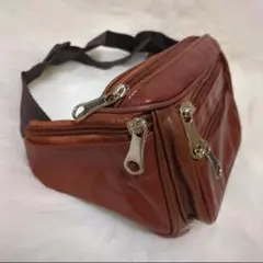 ボディバッグ　 ブラウン　高級感 ウエストポーチ シンプル　お出掛け　アウトドア