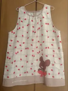くまのがっこう　いちごチェック　保育士　エプロン