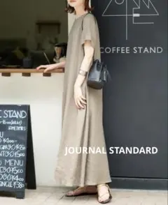 JOURNAL STANDARD リネンハーフスリーブマキシフレアワンピース