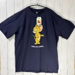 TOM and JERRY ジェリー オーバーサイズTシャツ XL ネイビー