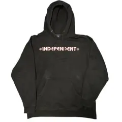 90s インディペンデント NHS サンタ クロス 袖プリ ジップ パーカー L INDEPENDENT インディペンデント アイアンクロス ランダムプリント