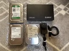 デスクトップ用内蔵HDD 1TB 3台セット+エンクロージャー付きで外付けでも
