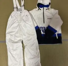 ホワイト スキーウェア フード付き