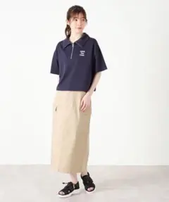 Honeys C・O・L・Z・A ハーフジップゆるトップス ネイビー