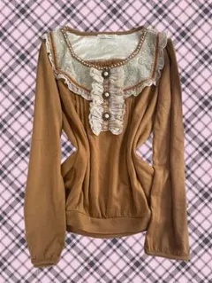 axes femme ブラウン 長袖トップス フェアリーコア 森ガール フリル