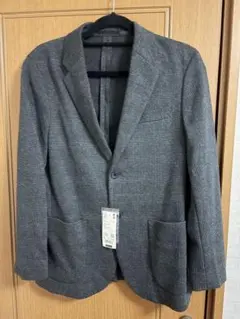 ユニクロ コンフォートジャケット Sサイズ グレンチェック グレー 灰色