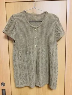 Sheer H/S cardigan シアーハーフスリーブ カーディガンブラウン