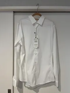 【新品】】ZARA SUPERSLIM FIT長袖シャツ ホワイト XL