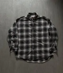 オンブレチェックシャツ　ネルシャツ