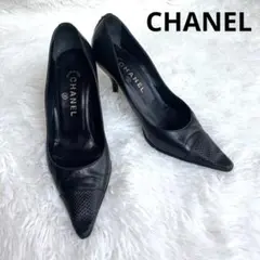 CHANEL パンプス ヒール ブラック 37C 23.5cm～24.0cmのサムネイル