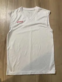 asics ホワイトノースリーブ　L
