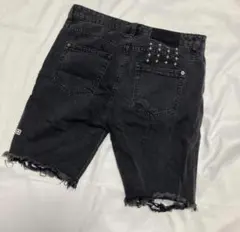 Ksubi スビ デニム ショート パンツ ダメージ 30インチ 黒のサムネイル