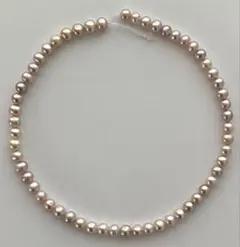 淡水パール　約5ミリ前後　つやつやカワユイピンク系　約28センチ