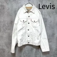 【Levis】デニムジャケット Gジャン ホワイト L 花柄デザイン