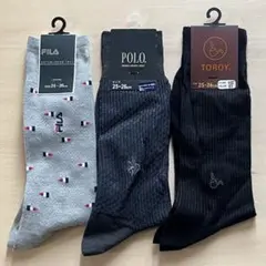 新品*メンズソックス3足セット（FILA, POLO, TOROY）