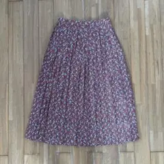 フラワープリント プリーツフレアスカート 花柄スカート