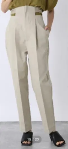 限定SALE‼️ジーナシス サイドオープンハイウエストパンツ　ベージュ　Sサイズ