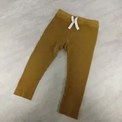 リブ編み マスタード色 パンツ スボン 95cm未満