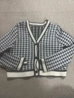 ハウンドトゥースニットカーディガン