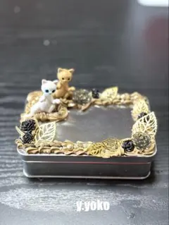 ホイップデコ❤️猫のフィギュア付き装飾ギフト缶