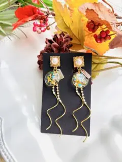 NO.459 ピアス　イヤリング　チャーム　レジン　金木犀　デザインピアス