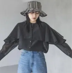 JEANASiS シャンブレーリッチケープフリルシャツのサムネイル