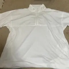 GU ホワイト ハーフジップ 半袖シャツ