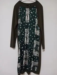 napoca 柄入り長袖ワンピース