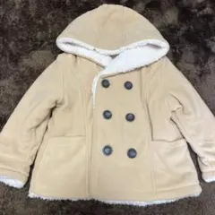 ベージュ フリース ダブルブレストコート