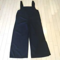 ブラック ワイドレッグ サロペット