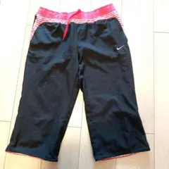 Nike カジュアルパンツ 黒/赤 ストライプウエストバンドL662番