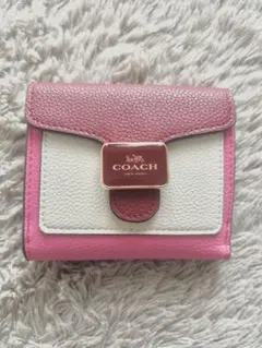 COACH 二つ折り財布 赤 白 ピンク カラー