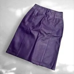 レザースカート ひざ丈スカート