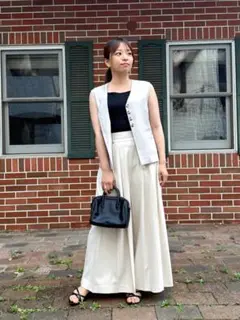 【新品未使用タグ付き】COHINAサイドベンツタックワイドパンツXSshort