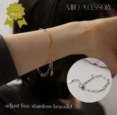 新品 ajiro サージカルステンレス ブレスレット ゴールド
