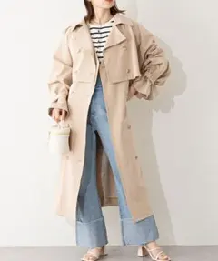 chico 3wayスタンドカラートレンチコート ベージュ