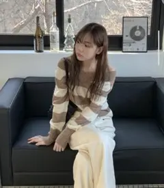 nugu HEYLADY　ウールボーダーニット