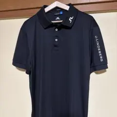 【美品】J.Lindeberg ブラックポロシャツ M クリーニング済み