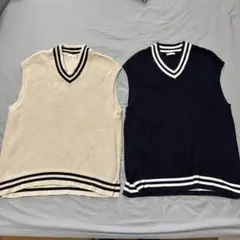 GU ニット　セーター　Sサイズ　Vネック2枚セット