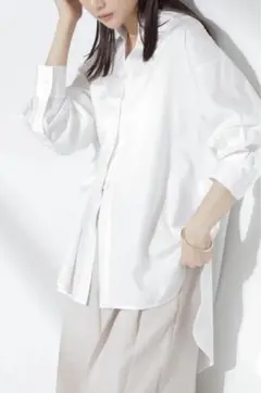 とろみバンドカラーシャツ