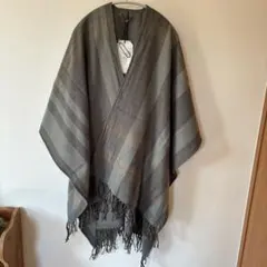 ポンチョストール フリンジ付き
