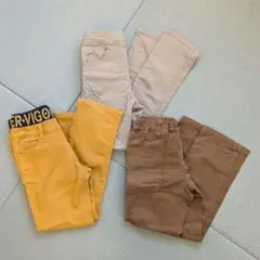 無地 ウエストゴム 長ズボン パンツ 120サイズ 3点セット まとめ売り