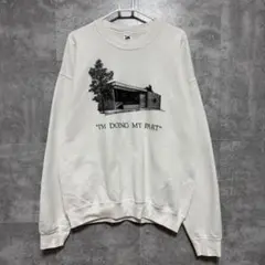 90sUSA製　フルーツオブザルーム　スウェット　アート柄　両面プリント　2XL