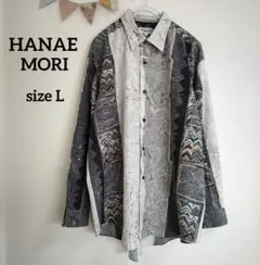 HANAE MORI メンズ 幾何学模様 長袖シャツ Lサイズ 日本製
