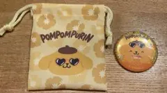 サンリオ　サマーバケーション　ポムポムプリン　巾着　缶バッチのサムネイル