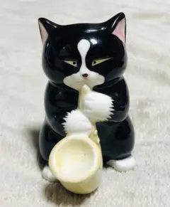 セブンコーポレーション 黒猫楽団 オーケストラ 猫 陶器 置物 ベース