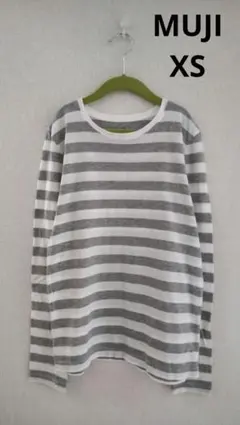 無印 ボーダー長袖Ｔシャツ グレー XS