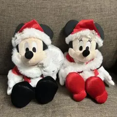 新品 2024 ディズニーストア限定 サンタ ミッキー ミニー ぬいぐるみ