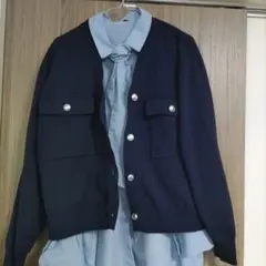 水色ブラウスセットコーデ